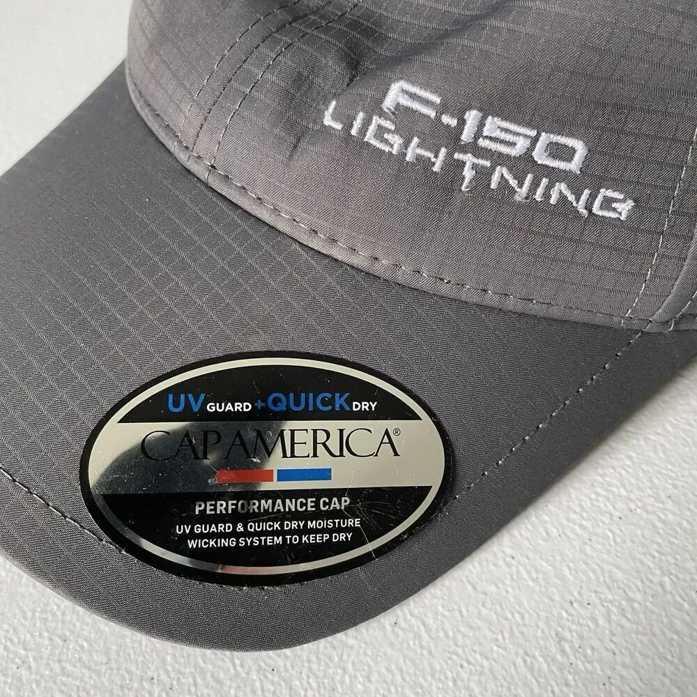 CapAmerica F-150 Lightning Baseball Hat Cap Gray White Men's One Size